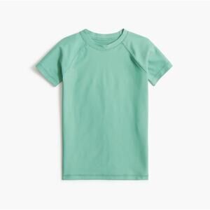 J. Crew Factory Boys' Short-Sleeve Rash Guard CG914 Aventurine Green Size S NWT